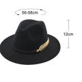 Alien Ladies Wool Fedora Warm Jazz Hat Chapeau Femme feutre Panaman cap Felt Women Fedora Hats with Pearls Belt Vintage Trilby Caps. 