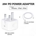 20W PD Fast Charger and Cable For Iphone 12 pro Max 12mini Charger USB-C 3A Type C To Lightning three pin adapter.