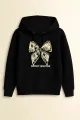 Solid black Color printed (dollar butterfly) Hoodie 320 GSM Fully Cotton Fabrics Suitable for Women Girls Ladies Hoodie by Tajkiya Fashion. 