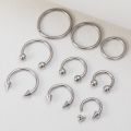 9pcs Hoop Earrings Smiley Nose Ring Septum Real Piercing Bar Set Ear Cartilage Tragus Helix Lip BCR Circular Barbell Jewelry 16G.