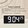 Voice Control Digital Alarm Clock Temperature Dual Alarm Snooze Desktop Table Clock Night Mode 12/24H LED Clock Watch. 