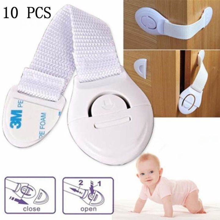10pcs%20White%20Kids%20Safety%20Cabinet%20Lock%20Baby%20Proof%20Security%20Protector%20Drawer%20Door%20Cabinet%20Lock%20Plastic%20Door%20Lock%20-%20Image%202