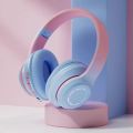 Bluetooth-Compatible 5.2 Headphone HIFI Stereo Foldable Wireless Gaming Headset Gradient Color Design Music Earphone With Mic.