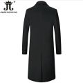 2022 New Winter Mens Long Coat Woolen Jackets Autumn Wool Blend Overcoat Trench Men X-long Thick Coat Over The Knee Trench Coat. 