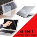 4 in 1/ 14 inchi  laptop skin pack,.. (14 inchi laptop skin protector )(Transparent leptop Sticker)(14 inchi keybord protector)(transparent palmerest protector). 