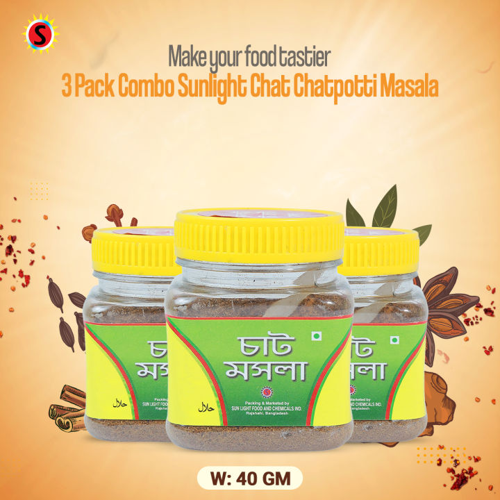 3 Pack Combo Sunlight Chat Chatpotti Masala-40gm