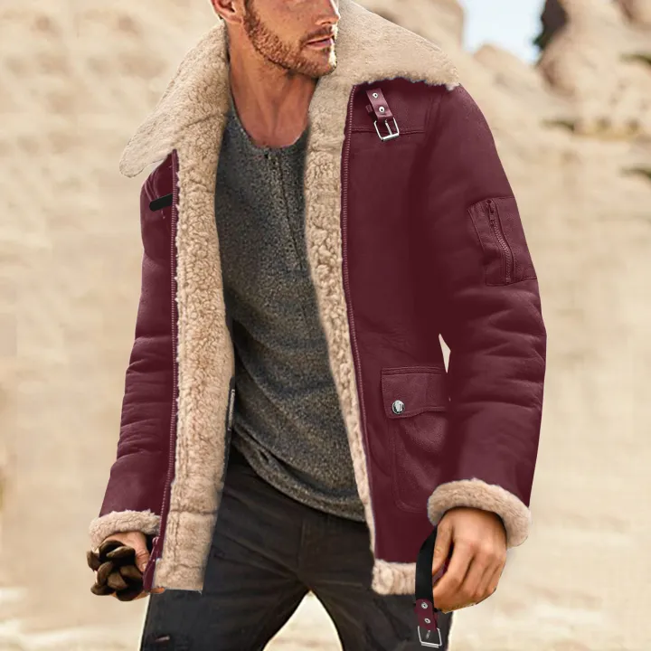Vintage%20Thicken%20Coat%20Sheepskin%20Jacket%20Mens%202024%20Fashion%20Simple%20Winter%20Coat%20Lapel%20Collar%20Long%20Sleeve%20Padded%20Leather%20Jacket%20-%20Image%202