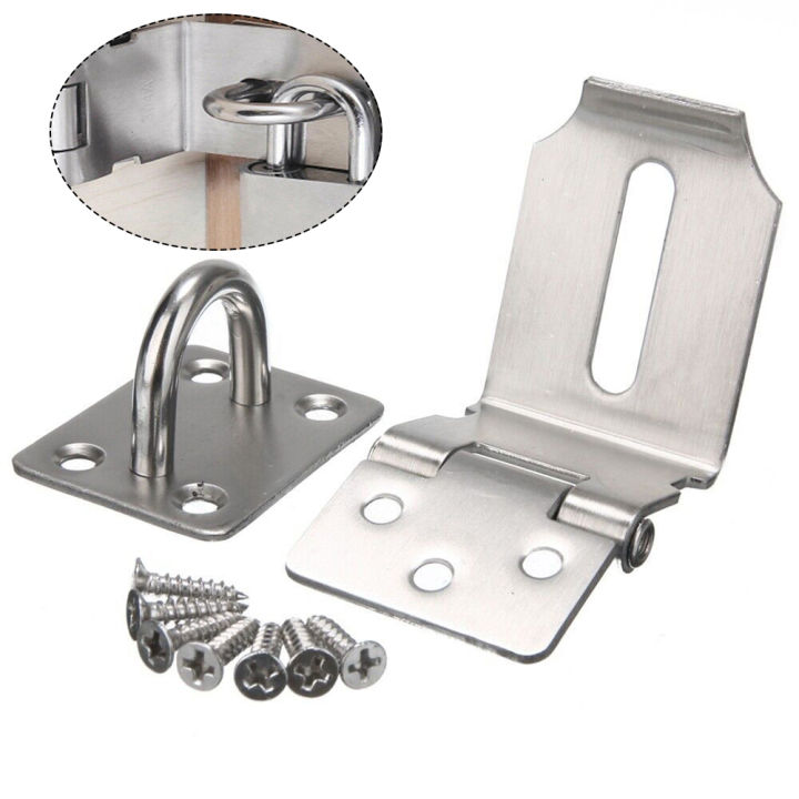Stainless%20Steel%20Hasp%2090%20Degree%20Shed%20Latch%20Security%20Padlock%20Anti-Theft%20Door%20Latch%20Lock%20Hasp%203/4/5%20Inch%20With%20Staple%20Home%20Hardware%20-%20Image%206