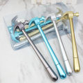 2Pcs Metallic Hammer Tool Stationery Creative Ballpoint Pen Hammer School Supply.