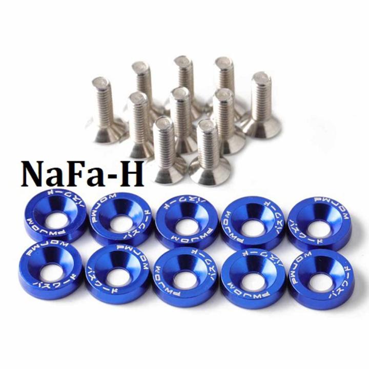 Motorcycle Aluminum  Fender Washers Bolts  Windshields & Accessories - Blue