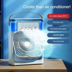 Bornilshop Air Conditioner Cooling Fan With 5 Sprays 7 Color Light Portable Fan Air Cooler Kipas Mini Fan Air Humidifier By Audio Plus