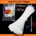 Cable Tie 4 Inch, 6 Inch, 8 Inch, 10 Inch, 12 Inch, 14 Inch, 16 Inch, 20 Inch 100Pcs Packet Nylon Zip Cable Tie For Electric Wiring.