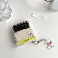 Cute Cartoon Snoopy Charlie Brown Transparent Phone Case For Samsung Galaxy Z Flip 6 5 Cases Soft TPU Back Cover For Z Flip 3 4.