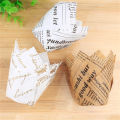 50pcs/bag Newspaper Style Cupcake Liner Baking Cup For Wedding Caissettes Tulip Muffin Cupcake Paper Cup Oilproof Cake Wrapper. 