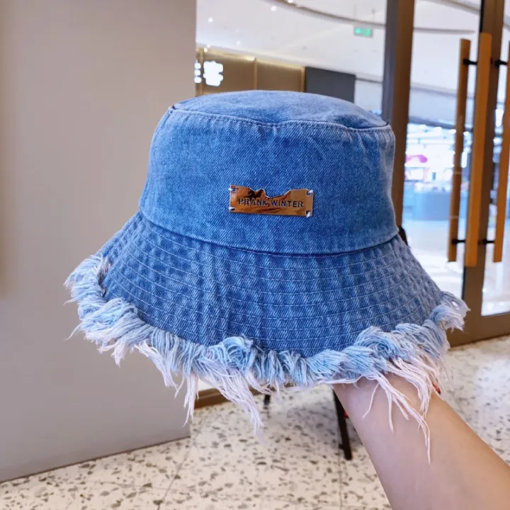 Fashionable%20Distressed%20Denim%20Fisherman%20Hat%20Women%20Washed%20Denim%20Bucket%20Cap%20with%20Tassel%20and%20Iron%20Label%20Outdoor%20Sun%20Protection%20Wide%20Brim%20-%20Image%208