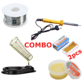 Soldering Package-Soldering Iron,Lead,2pcs Rosin And Soldering Stand,Soldering Paste.