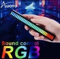 RGB / Rechargeable/ Voice Activate / Music Pickup Light- Rhythm Light Color Ambient LED Lamp Bar For YouTube Studio, TV, Car Decoration & Party. 