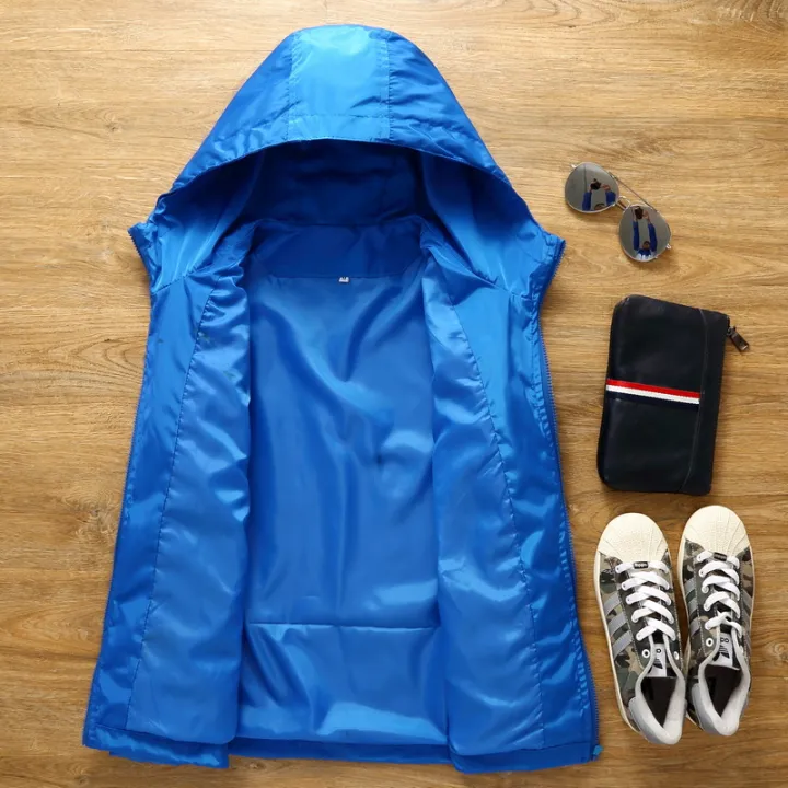 Men's%20New%20Coat%20Outdoor%20Casual%20Wear%20Shell%20Jacket%20Spring%20and%20Autumn%20Windproof%20Jacket%20Hooded%20Solid%20Color%20Printing%20Advertising%20Clothing%20-%20Image%203
