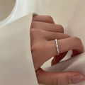Zircon thin hoop ring, delicate luxury small diamond ring, engagement proposal, sweet wind row diamond gold-plated thin finger ring. 