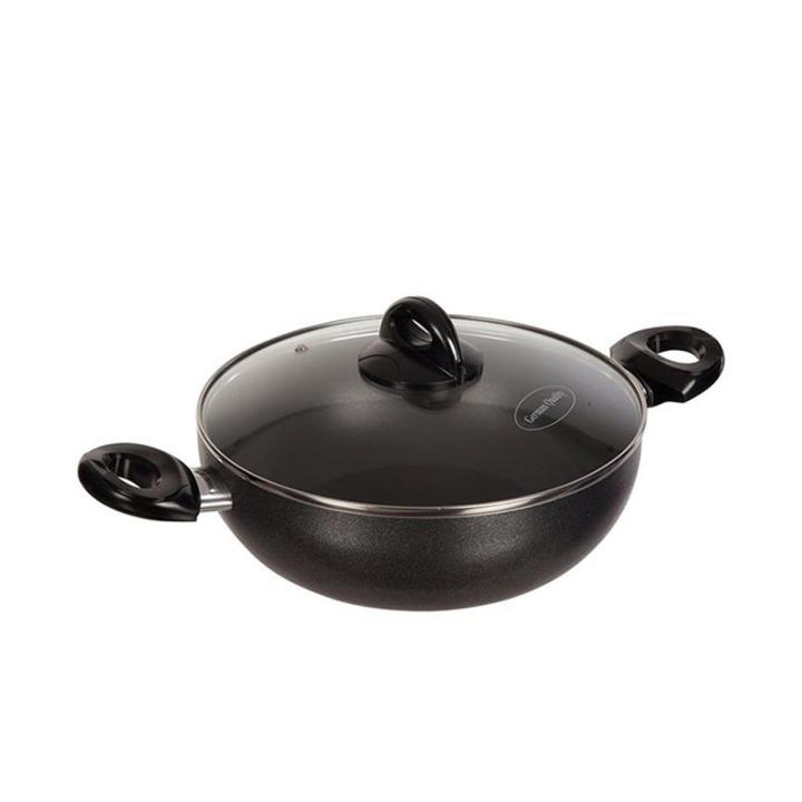 Kiam Non Stick Induction Karai With Glass Lid 30-Cm Germany Quality Cookware