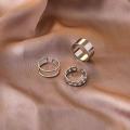 Minimalist 3-Pcs Rings Set Fashion Jewelry for Women.