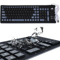Group Vertical Portable Silent Foldable Silicone Keyboard Usb Flexible Soft Waterproof Roll Up Keyboard. 