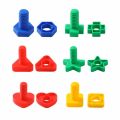 Kids Puzzle Toys Plastic Nuts Screws Matching Combination Baby Assembly Hands-on Screw Shape Large Particles Montessori Toy. 