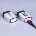 Doublepow 9 Volt 650mAh USB 9v Rechargeable Lithium Battery for Multimeter Smoke detectors and other uses- 2pcs. 