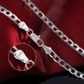 Men's 925 Sterling Silver Necklace 2/4/6/8/10/12MM 40-75cm Face Chain Necklace Lobster Clasp Men And Women Engagement Jewelry. 