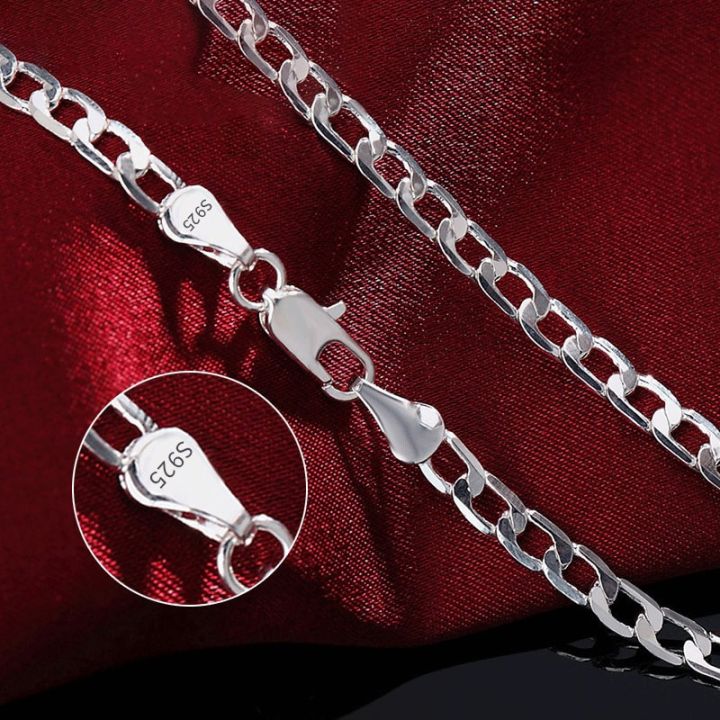 Men's%20925%20Sterling%20Silver%20Necklace%202/4/6/8/10/12MM%2040-75cm%20Face%20Chain%20Necklace%20Lobster%20Clasp%20Men%20And%20Women%20Engagement%20Jewelry%20-%20Image%203