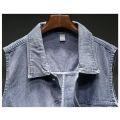 2023 Retro Denim Vest Men Sleeveless Cargo Jacket Harajuku Style Tooling Jean Jacket Cowboy Fashion Wasitcoat Men'S Clothing XXL. 