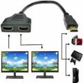 High Quality HDMI Splitter Cable 1 Male To Dual HDMI 2 Female Y Splitter Adapter in HDMI HD LED LCD. 