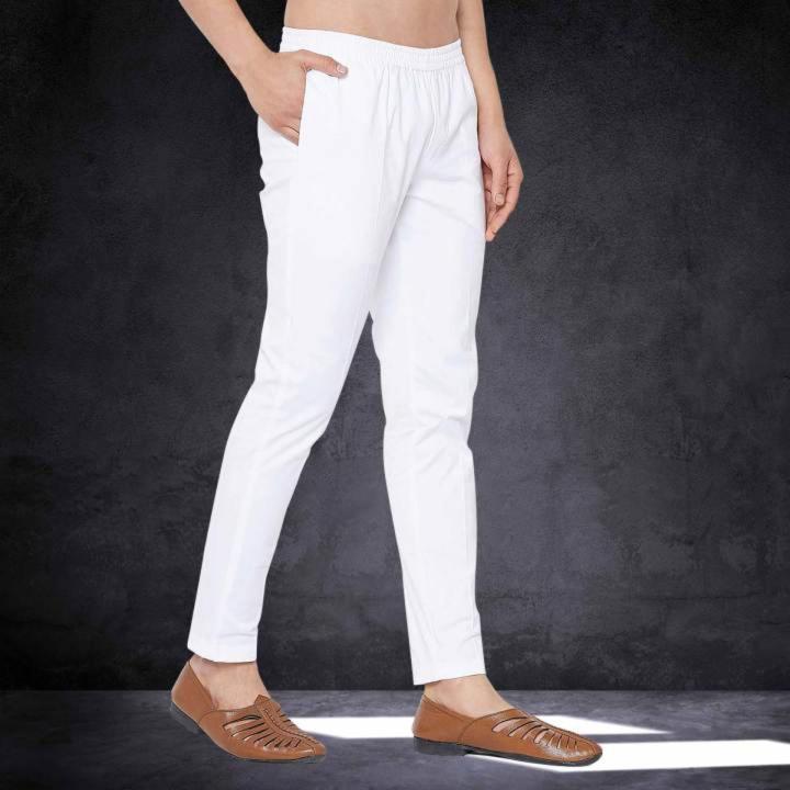 New Stylish White Color Narrow Pant Pajama For Men