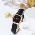 Square Pointer Quartz Watch Minimalist Dial Wristwatch With PU Leather Watchband. 