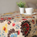 Retro Sunflower Pattern Lace Cotton Linen Fabric Tablecloth Table Cover Decor. 