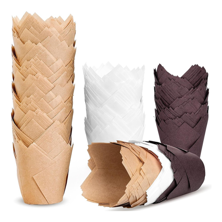 200pcs Tulip Cupcake Liners, Muffin Liners Holders for Baking Cups, Greaseproof Cupcake Wrappers for Party, Christmas