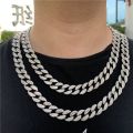 【Beiver Jewelry Store  】Hip Hop Miami Curb Iced Out Cuban Chain Necklace Paved Rhinestones CZ Bling Necklaces For Men Jewelry. 