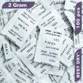 White Silica Gel Desiccant 2 Gram 100 Pieces. 