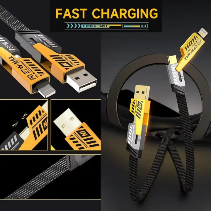 Multifunctional%20Mecha%204%20in%201%20Fast%20Charging%2065watt%20PD%20Cable%20with%20Data%20Transfer%20for%20iPhone,%20Samsung%20and%20Others%20-%20Image%203