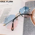 Oulylan Rimless Sunglasses Women Luxury Trimming Gradient Shades Sun Glasses Ladies Vintage Framless Eyewear UV400.