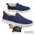 Canvas Stylish Shoes Black And Blue Color Winter Canvas Sneakers For Men - Shoes For Men - Shoe For Boys - White Shoes.