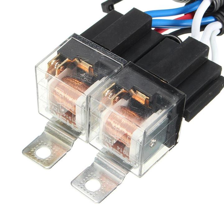 SL H4 Headlight Relay Harness Headlight Relay Kit 80A 100W/140W Terminal Wiring Harness For 12V H4 Bulb Models