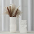 Nordic minimalist plain fired ceramic vase living room dried flowers flower arrangement abstract creative home decoration ornaments.