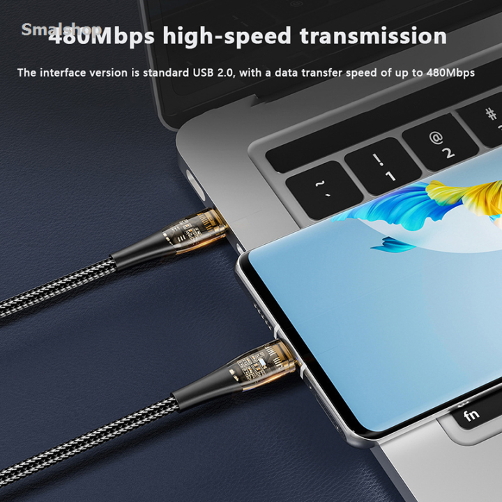 Smalshop Ne 15 iPho Charging Cable, Compatible with 120W, Transparent ...