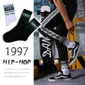 Men Socks Cotton Graphic Hip-Hop 1997 Pattern Funny Long Women Black Hot Fashion Solid Sport Street Casual Hosiery.