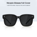 LouisWill 2 In 1 Sunglasses Polarized Sunglasses Vertical Rice Nail Sunglasses Nearsightedness Set Over Glasses Unisex Wraparound Glasses Fashion Wear Over Glasses for Men and Women For Outdoor Driving Fishing.