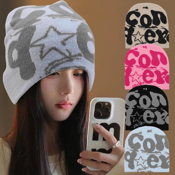 New Knitting Hat Men Women Quality Letter Cap Y2k Warm Fashion Hundred ...