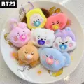 BT21 Kawaii Popular Anime Cooky TATA Koya RJ Shooky Mang Chimmy Mini Plush Keychain Pendant Baby Pacifier Plush Doll Bag Pendant Ornament Gift.