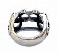 Vintage punk rock style high quality stainless steel men punching knuckle ring DM 385.