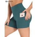 HIGHDAYS Solid Biker Shorts For Women With Pocket High Waist Fitness Workout Shorts Push Up Gym Yoga Pants Csual Sweatpant. 